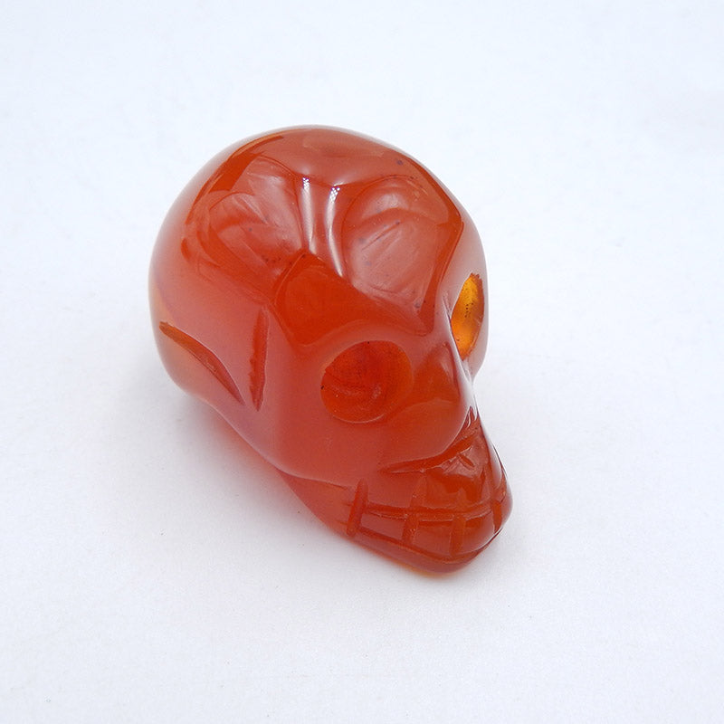 Natural Red agate Carved skull Cabochon 34x19x24mm, 22.9g