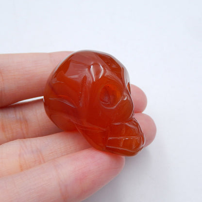 Natural Red agate Carved skull Cabochon 34x19x24mm, 22.9g