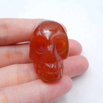 Natural Red agate Carved skull Cabochon 34x19x24mm, 22.9g