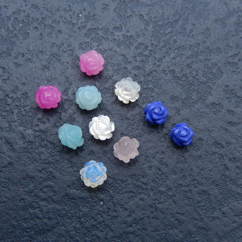 5 pairs flower Cabochons 6X4mm, 1.7g
