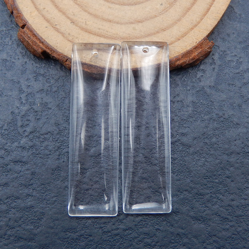 Natural White Quartz Earring Beads 42x12x4mm, 8.7g