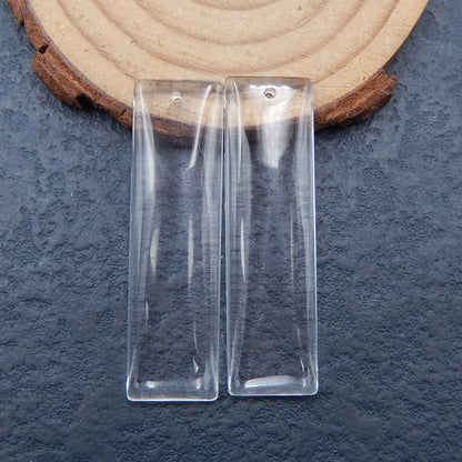 Natural White Quartz Earring Beads 42x12x4mm, 8.7g