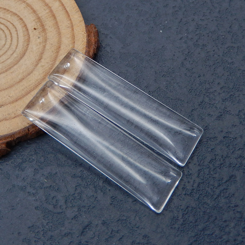Natural White Quartz Earring Beads 42x12x4mm, 8.7g
