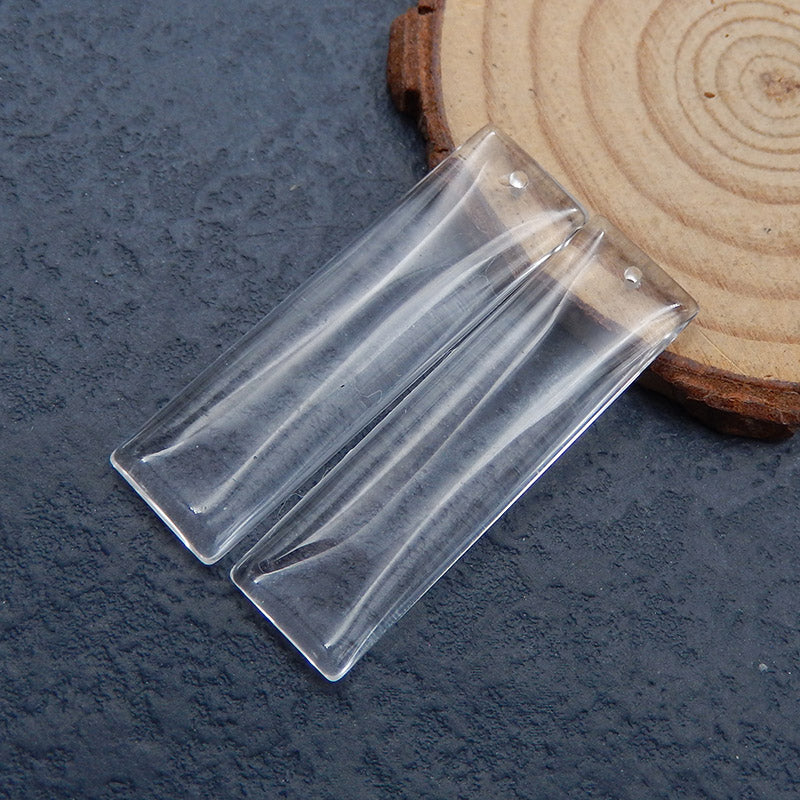 Natural White Quartz Earring Beads 42x12x4mm, 8.7g