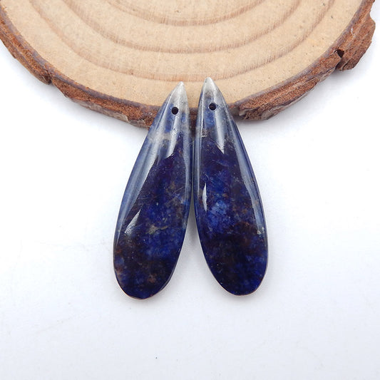 Natural African Sodalite Earring Beads 31x10x4mm, 3.9g