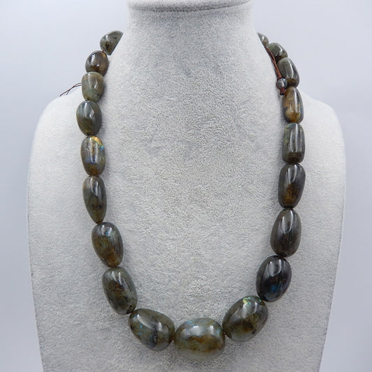 Collier de pierres précieuses de labradorite naturelle, collier de bijoux, collier réglable.