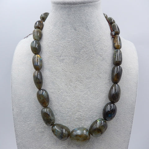 Natural Oval Labradorite Gemstone Necklace, Jewelry Necklace, Adjustable Necklace, 22-32 inch