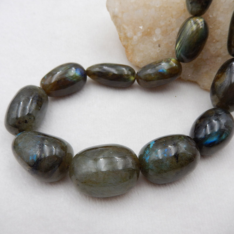 Natural Oval Labradorite Gemstone Necklace, Jewelry Necklace, Adjustable Necklace, 22-32 inch