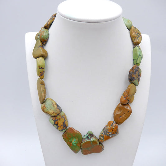 Raw Gemstone Necklaces, Turquoise Gemstone Necklaces Necklace, Adjustable Necklace, 18-26 inch, 82.5g