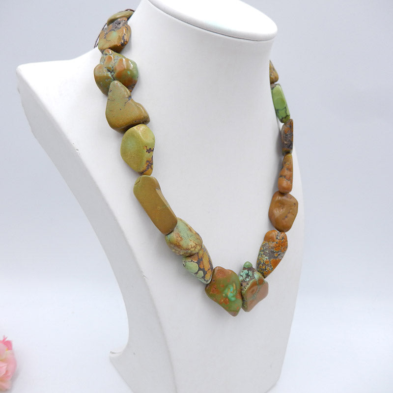 Raw Gemstone Necklaces, Turquoise Gemstone Necklaces Necklace, Adjustable Necklace, 18-26 inch, 82.5g