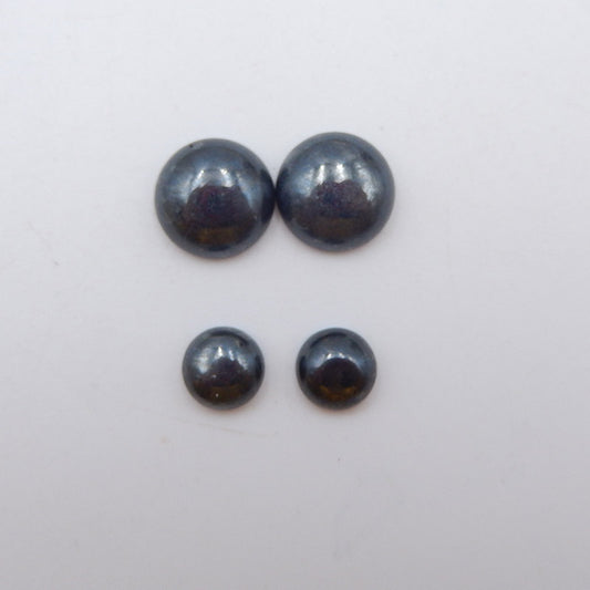 2 对天然赤铁矿宝石凸圆形一对 12x5mm,8x4mm,6g