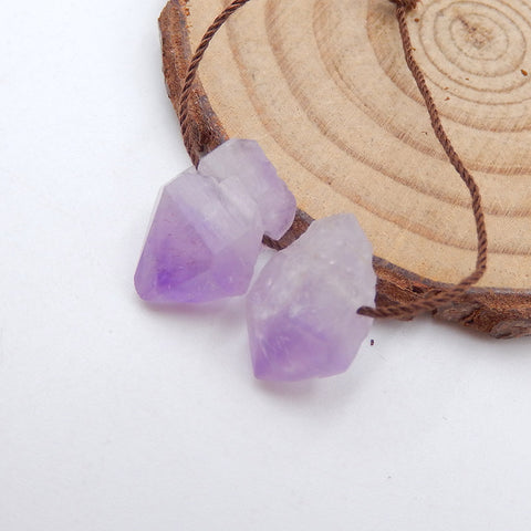 Natural Amethyst Earring Beads 16x11x8mm, 3.9g
