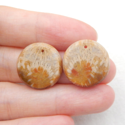 Natural Indonesian Coral Earring Beads 18x3mm, 3.9g
