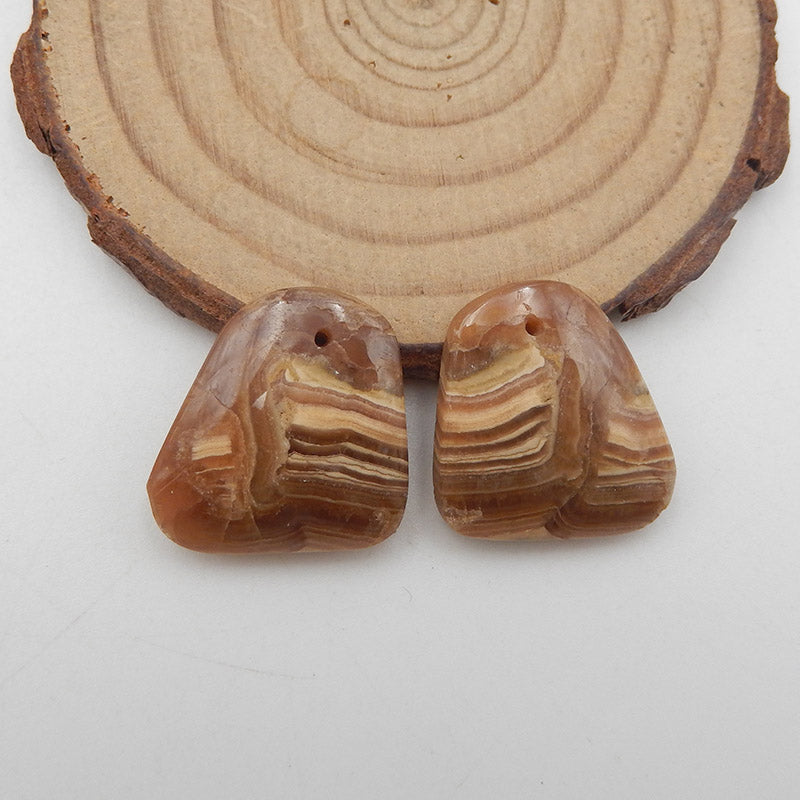 Paire de boucles d'oreilles en pierres précieuses de rhodochrosite d'Argentine naturelle, 20x20x5 mm, 10,5 g