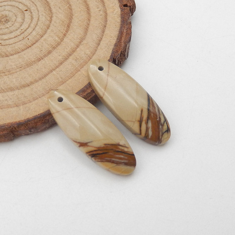 Natural Red Creek Jasper Earring Beads 25x9x4mm, 3.8g