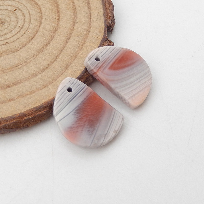 Natural Banded Agate Earring Beads 19x3x3mm, 3.5g