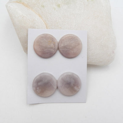 2 paires de cabochons en agate violette naturelle, 22 x 3 mm, 13,6 g