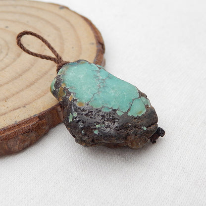 Natural Turquoise Pendant Bead 23x17x7mm, 4.6g