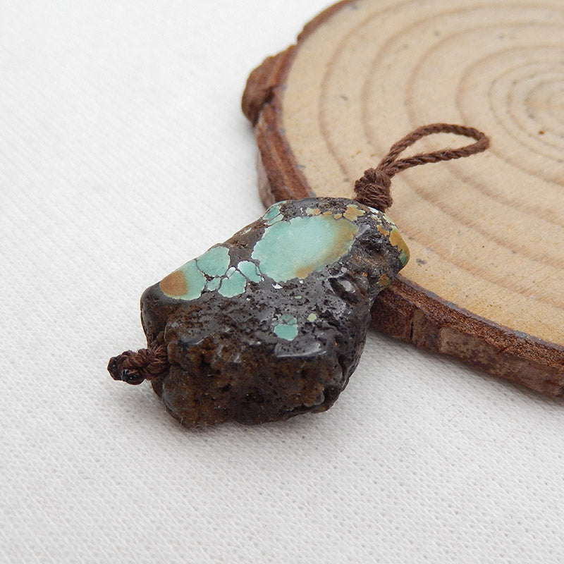 Natural Turquoise Pendant Bead 23x17x7mm, 4.6g