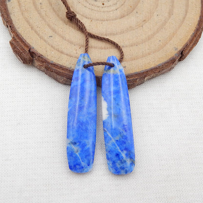 Natural Lapis Lazuli Earring Beads 33x8x3mm, 3.8g