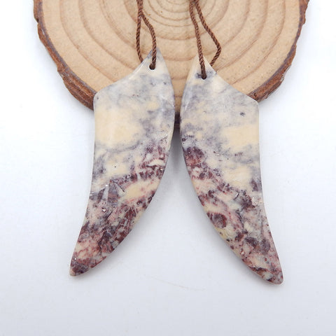 Natural Wild Horse Jasper Earring Beads 51x17x4mm, 12.2g