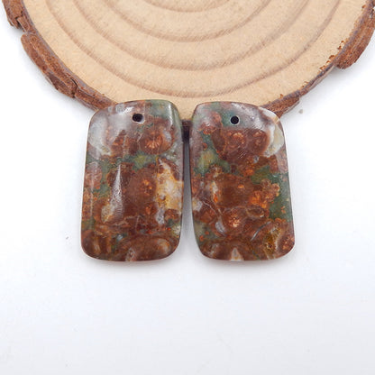 Natural Mushroom Jasper Earring Beads 25X15X5mm, 7.3g