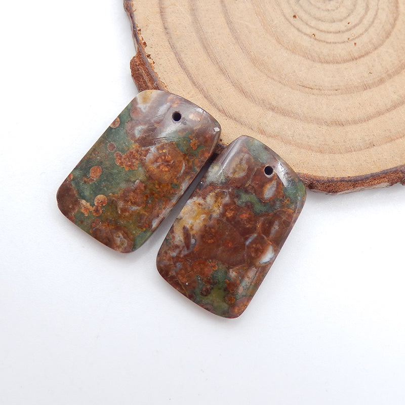 Natural Mushroom Jasper Earring Beads 25X15X5mm, 7.3g