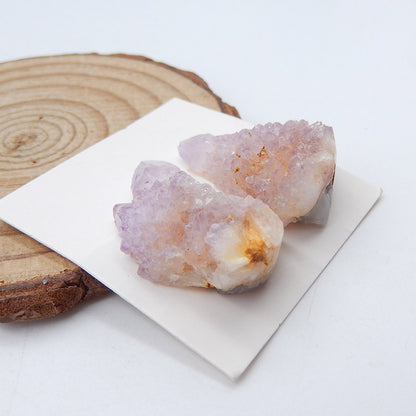 Natural Amethyst Cabochons Paired 24x19x2mm, 9.2g
