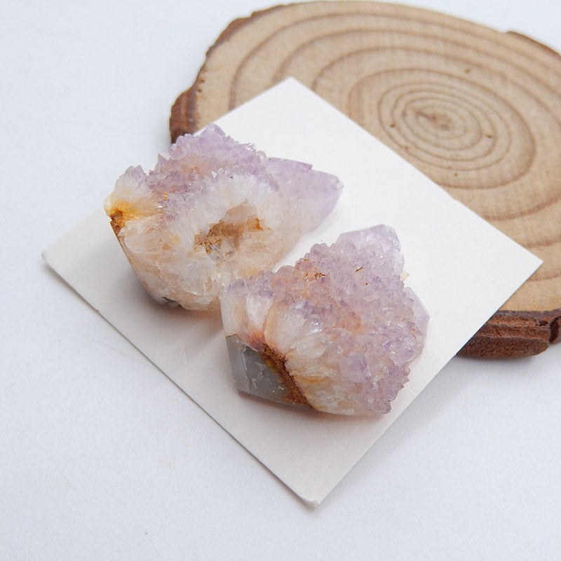 Natural Amethyst Cabochons Paired 24x19x2mm, 9.2g