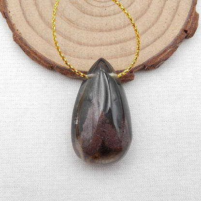 Natural Ghost Quartz Pendant Bead 32x18x13mm, 10.3g