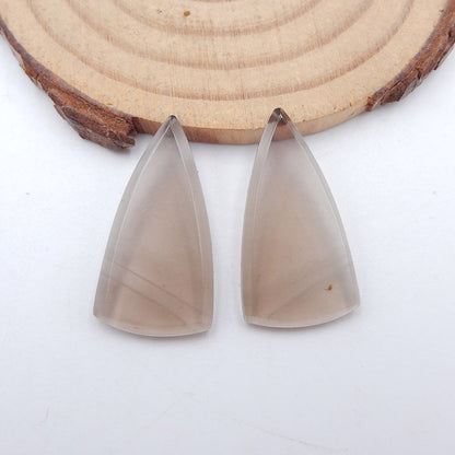 Paire de boucles d'oreilles en quartz fumé naturel 25 x 13 x 3 mm, 3,9 g