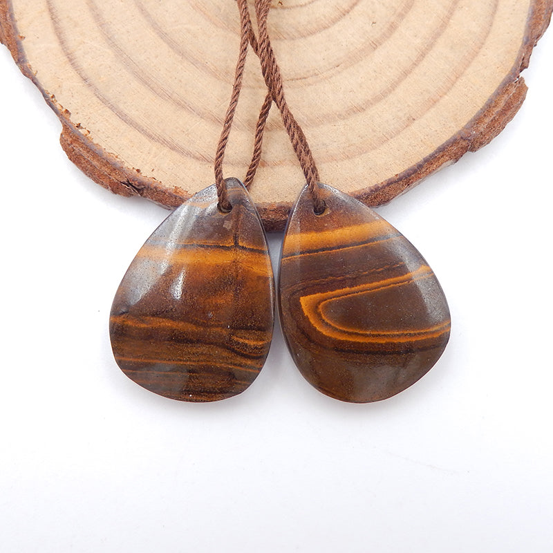 Intarsia of Boulder Opal and Opalite Earring Beads 25X18X6mm, 8.8g