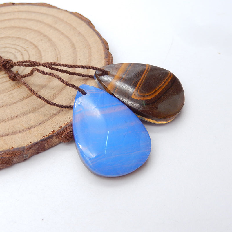 Intarsia of Boulder Opal and Opalite Earring Beads 25X18X6mm, 8.8g