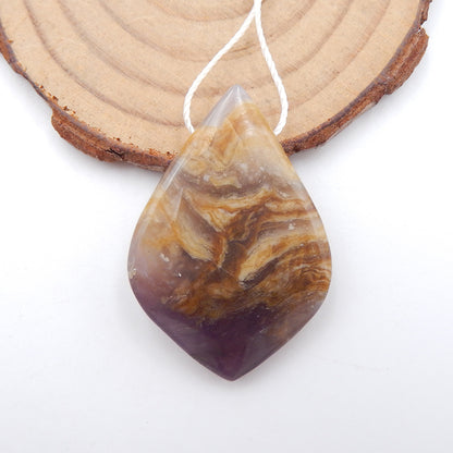 Natural Agate Pendant Bead 39x27x7mm, 10.3g