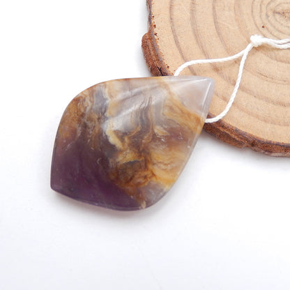 Natural Agate Pendant Bead 39x27x7mm, 10.3g