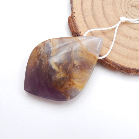 Natural Agate Pendant Bead 39x27x7mm, 10.3g