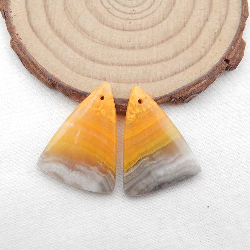 Natural BumbleBee Jasper Earring Beads 26x20x5mm, 6.7g