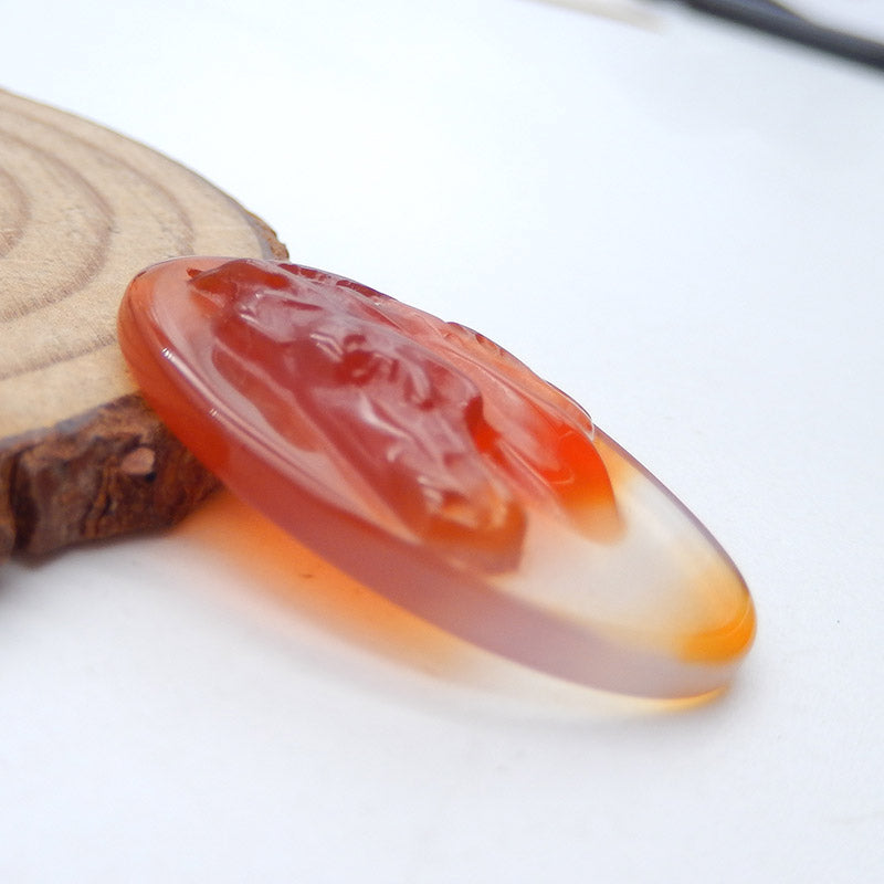 Natural Red Agate Carved horse head Pendant Bead 30x20x5mm, 14.5g
