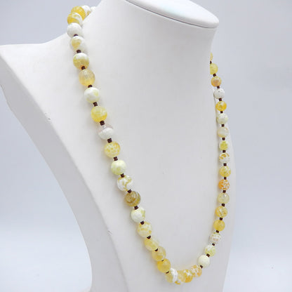 Natural Angled Beads Gemstone Necklaces, Yellow Opal Gemstone Necklaces, 925 Silver Buckle Necklace