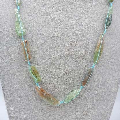 Colliers de pierres précieuses à 1 brin, collier de colliers de pierres précieuses de kyanite verte, collier réglable