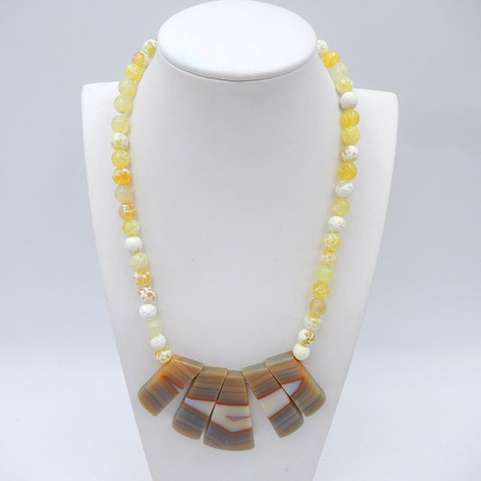 Colliers de pierres précieuses naturelles, colliers de pierres précieuses avec pendentif en opale jaune et agate, collier à boucle en argent 925