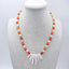 Round Orange Agate Beads And Howlite Pendant Gemstone Necklace,Jewelry Necklace ,Adjustable Necklace