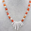 Round Orange Agate Beads And Howlite Pendant Gemstone Necklace,Jewelry Necklace ,Adjustable Necklace