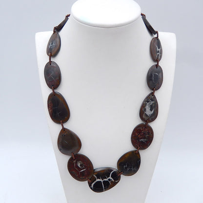 Colliers de pierres précieuses septariennes, collier pendentif en pierres précieuses, collier réglable,