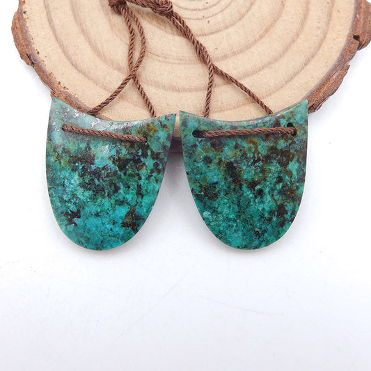 Natural African Turquoise Earring Beads 25x21x4mm, 8.2g