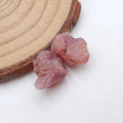 Paire de boucles d'oreilles en rubis naturel, pierre pour la fabrication de boucles d'oreilles, 13X10X6mm, 3.6g