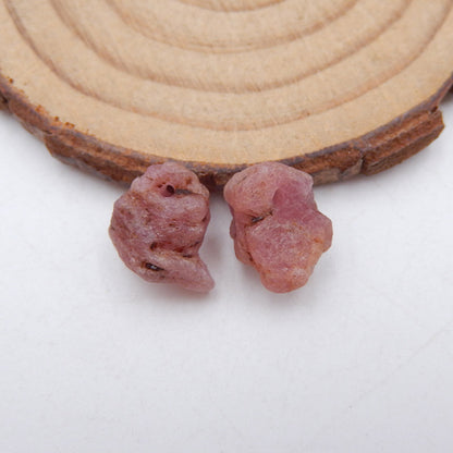 Paire de boucles d'oreilles en rubis naturel, pierre pour la fabrication de boucles d'oreilles, 13X10X6mm, 3.6g