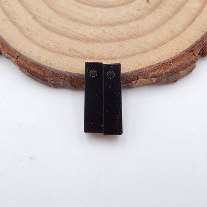 Natural Obsidian Earring Beads 13X4X4mm, 1.2g