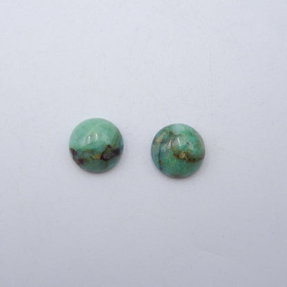 Natural Chrysocolla Cabochons Paired 10x5mm, 1.8g