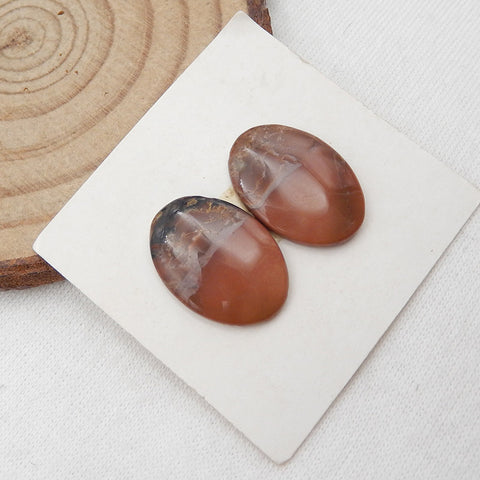 Natural Biggs Jasper Cabochons Paired 18X13X5mm, 2.7g